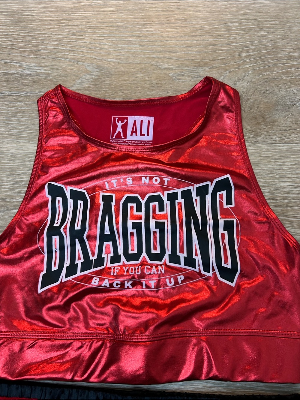 Muhammad Ali Womens Its Not Bragging If You Can Back It Up Top & Short Set New S - Picture 4 of 9
